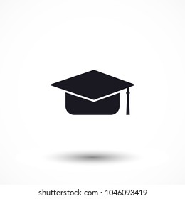 Graduation cap vector icon 