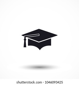 Graduation cap vector icon 