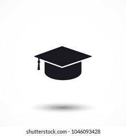 Graduation cap vector icon 