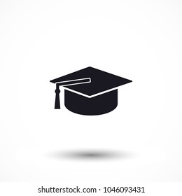 Graduation cap vector icon 