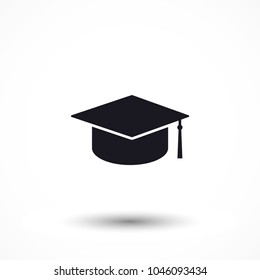 Graduation cap vector icon 