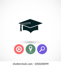 Graduation cap vector icon 