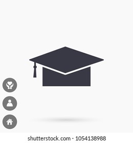 Graduation cap vector icon 