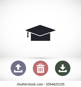 Graduation cap vector icon 