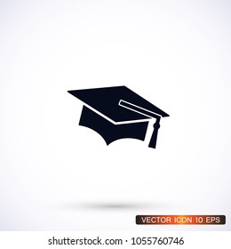 Graduation cap vector icon 