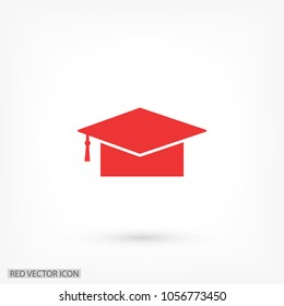 Graduation cap vector icon 