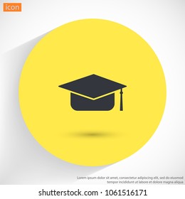 Graduation cap vector icon 