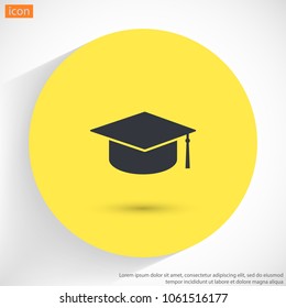 Graduation cap vector icon 