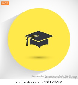 Graduation cap vector icon 