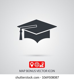 Graduation cap vector icon 