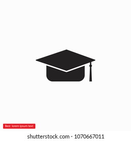 Graduation cap vector icon 