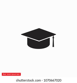 Graduation cap vector icon 