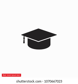 Graduation cap vector icon 