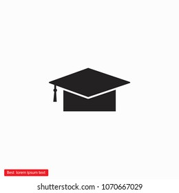 Graduation cap vector icon 