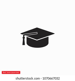 Graduation cap vector icon 