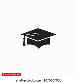 Graduation cap vector icon 