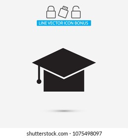 Graduation cap Vector icon