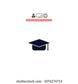 Graduation cap vector icon 
