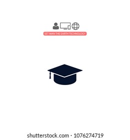 Graduation cap vector icon 