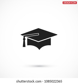 Graduation cap vector icon 