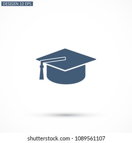 Graduation cap vector icon 