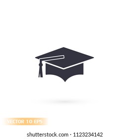 Graduation cap vector icon 