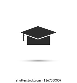 Graduation cap vector icon 