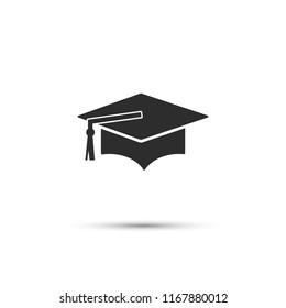 Graduation cap vector icon 