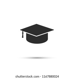 Graduation cap vector icon 