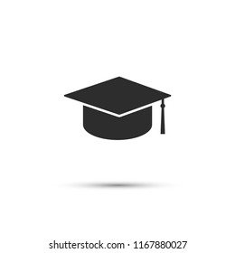 Graduation cap vector icon 