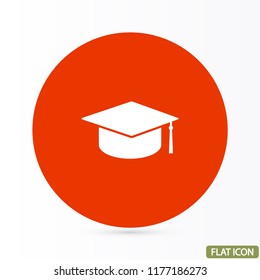 Graduation cap vector icon 