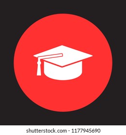 Graduation cap vector icon 