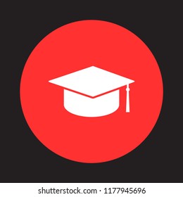 Graduation cap vector icon 