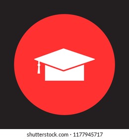 Graduation cap vector icon 