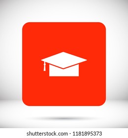 Graduation cap vector icon 