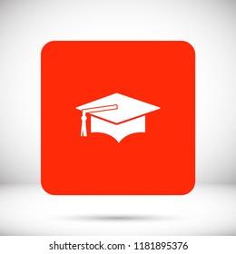 Graduation cap vector icon 