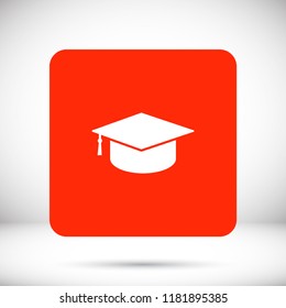 Graduation cap vector icon 