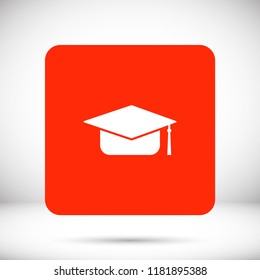 Graduation cap vector icon 
