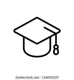 Graduation cap vector icon 