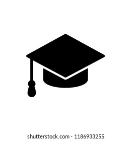 Graduation cap vector icon 