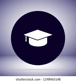 Graduation cap vector icon 