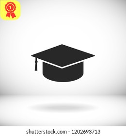 Graduation cap vector icon 