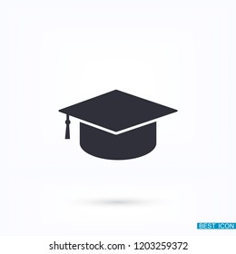 Graduation cap vector icon 