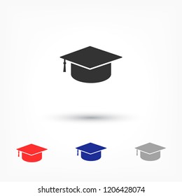Graduation cap vector icon 