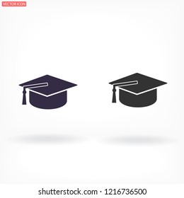 Graduation cap vector icon 