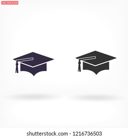 Graduation cap vector icon 