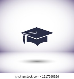 Graduation cap vector icon 
