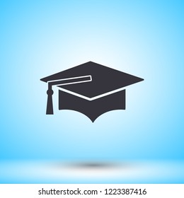 Graduation cap vector icon 