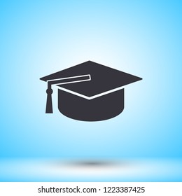 Graduation cap vector icon 