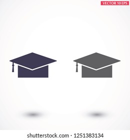 Graduation cap vector icon 